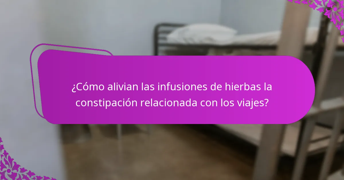 ¿Cómo alivian las infusiones de hierbas la constipación relacionada con los viajes?
