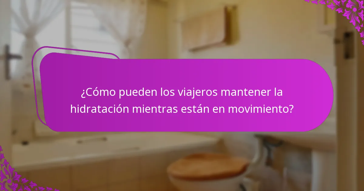 ¿Cómo pueden los viajeros mantener la hidratación mientras están en movimiento?