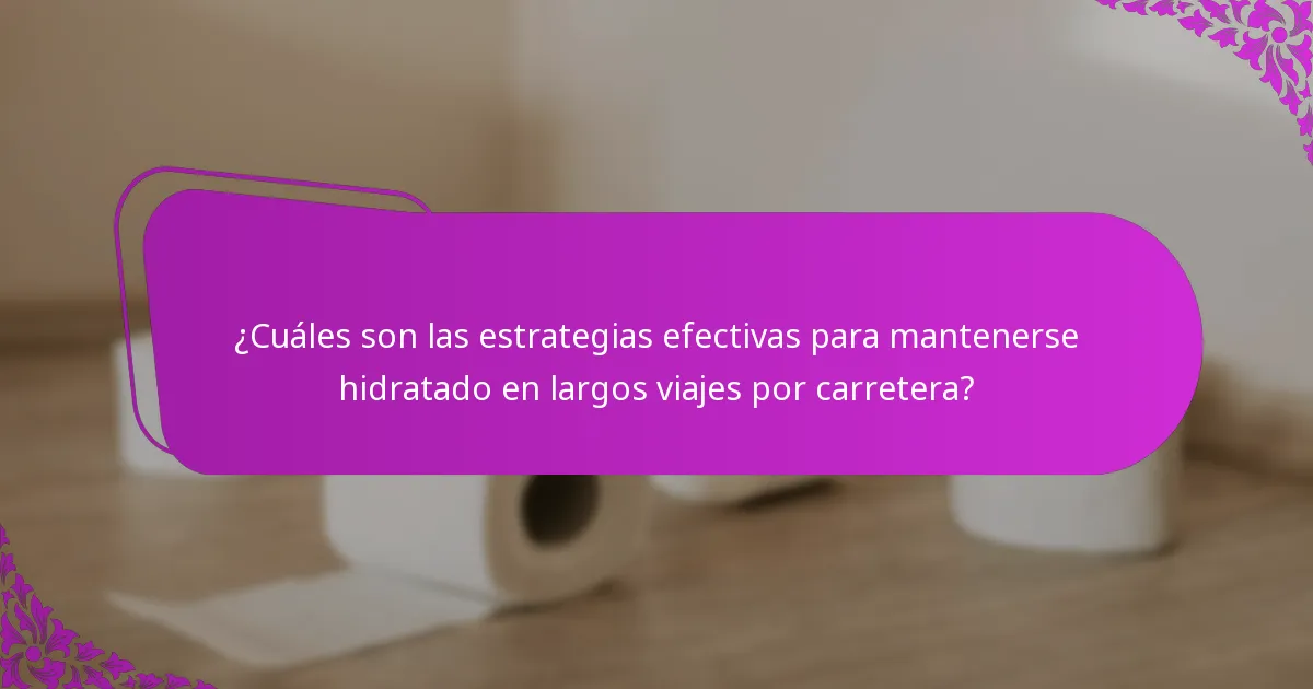 ¿Cuáles son las bebidas más efectivas para la hidratación en viajes por carretera?