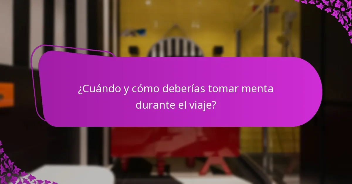 ¿Qué formas de menta son efectivas para el estreñimiento por viajar?