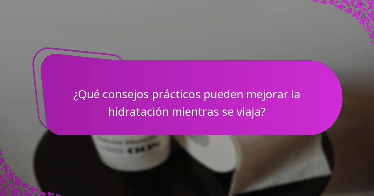 ¿Qué consejos prácticos pueden mejorar la hidratación mientras se viaja?